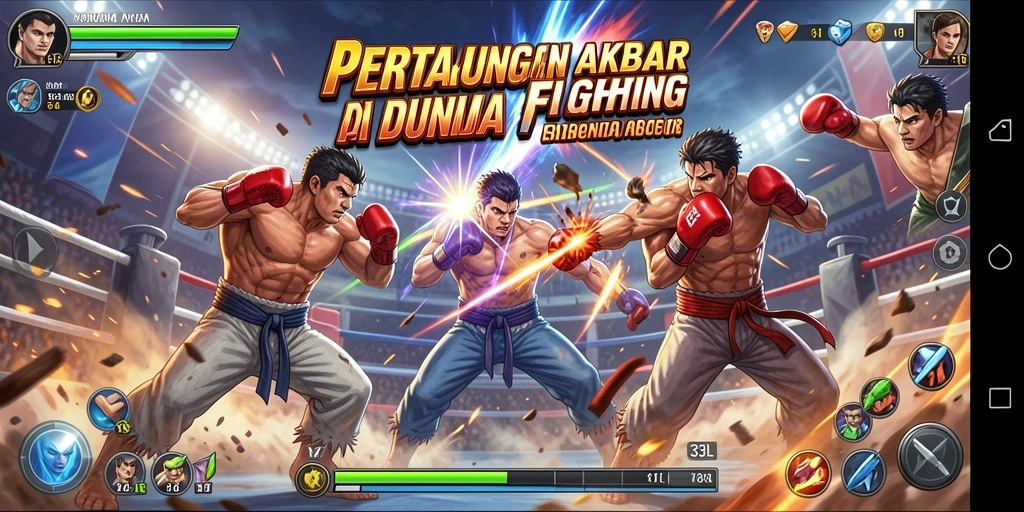 Screenshot 33L menunjukkan aksi pertarungan yang intens dan mendebarkan.