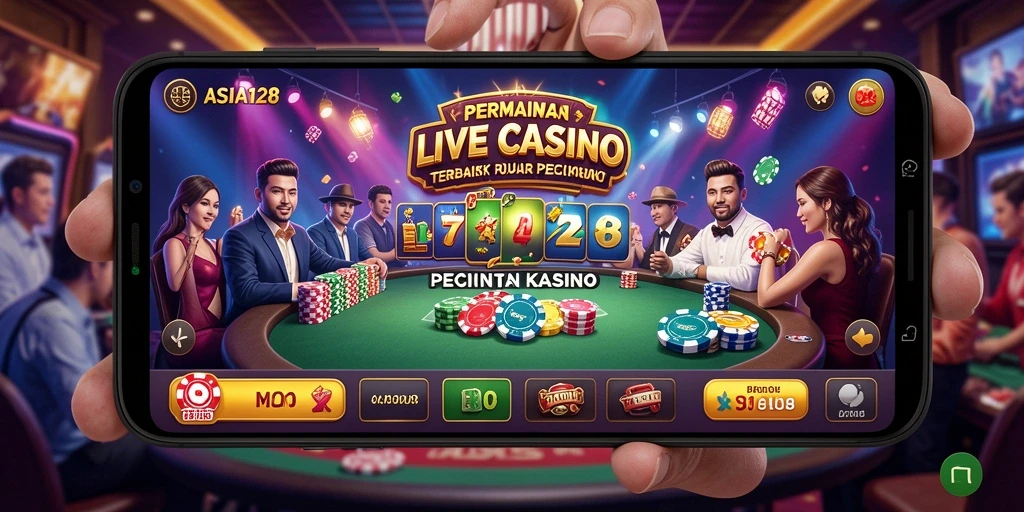 Tampilan utama gameplay Live Casino ASIA128 yang mendebarkan dan interaktif.
