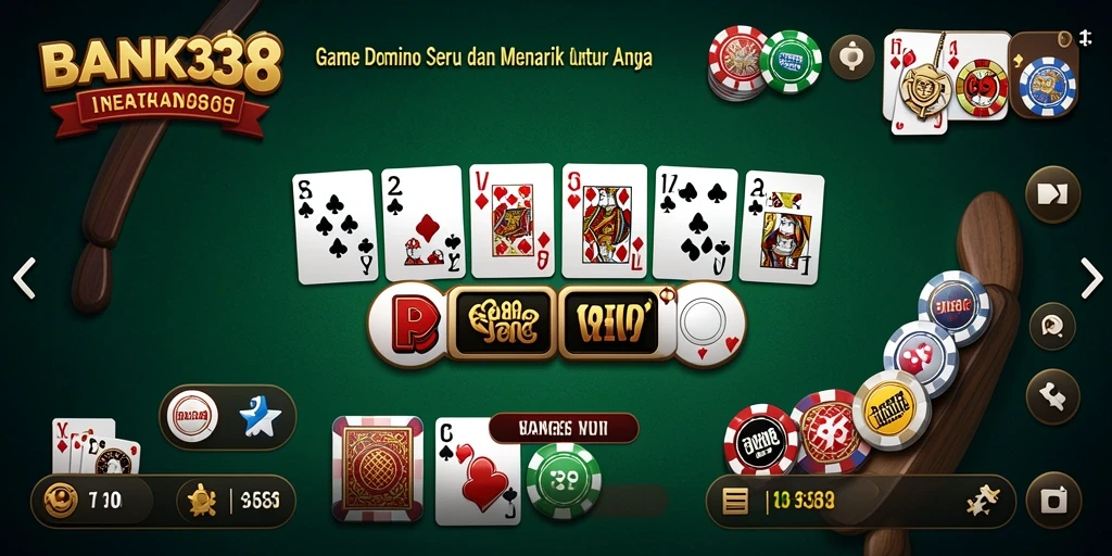 Tampilan gameplay seru domino di BANK338.