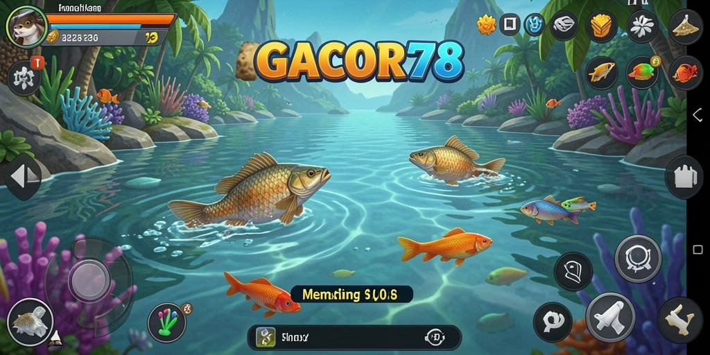 Tangkapan screenshot GACOR78 dengan gameplay memancing yang seru.