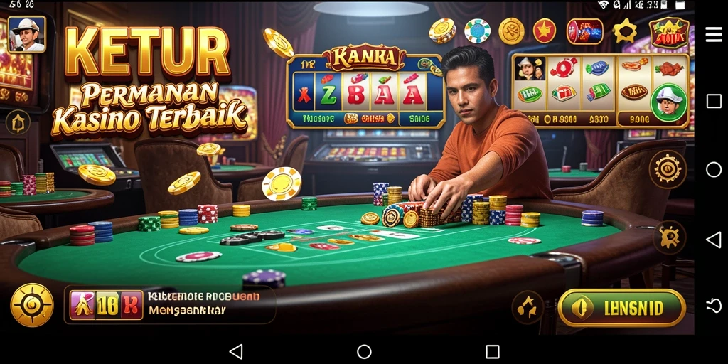Tampilan menarik dari gameplay KETUA yang menggambarkan suasana Kasino.