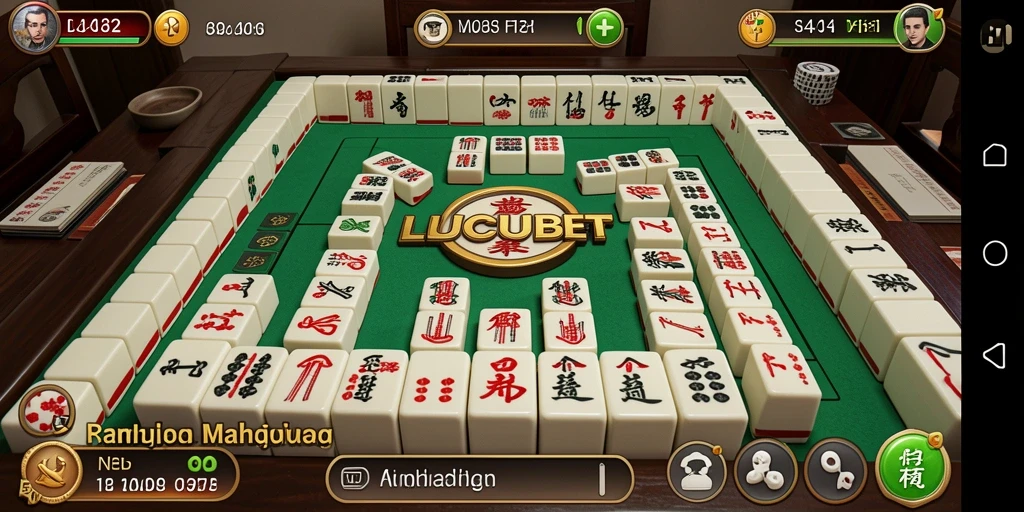 Tampilan gameplay menarik dari LUCUBET dengan elemen Mahjong.