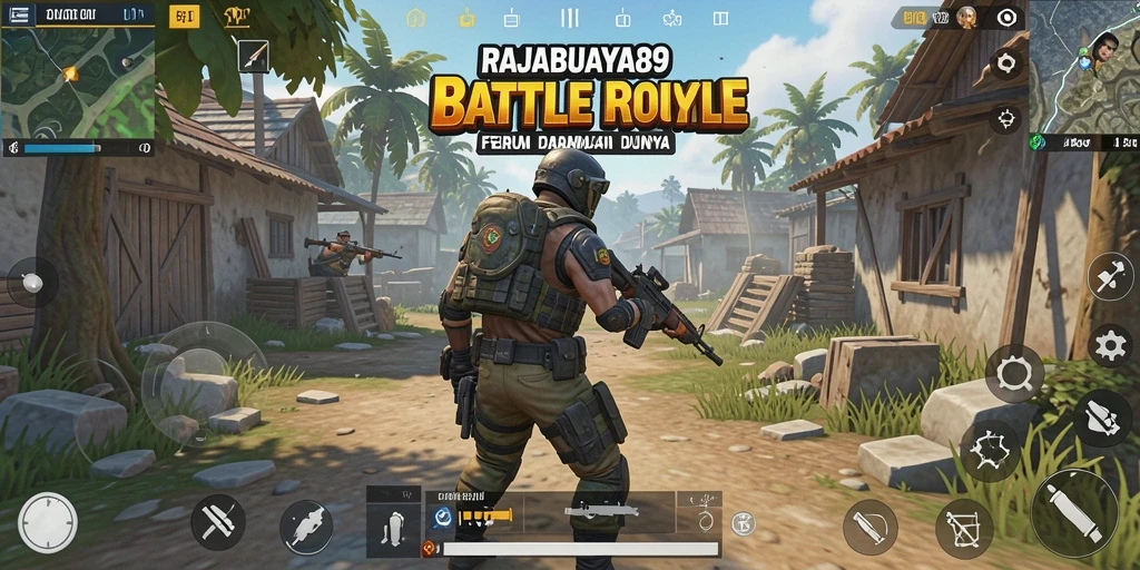 Tangkapan layar gameplay menunjukkan pertempuran sengit dalam RAJABUAYA89.