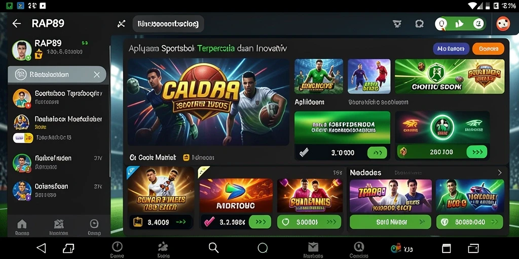 Tampilan menarik dan informatif dari gameplay Sportsbook RAP89.