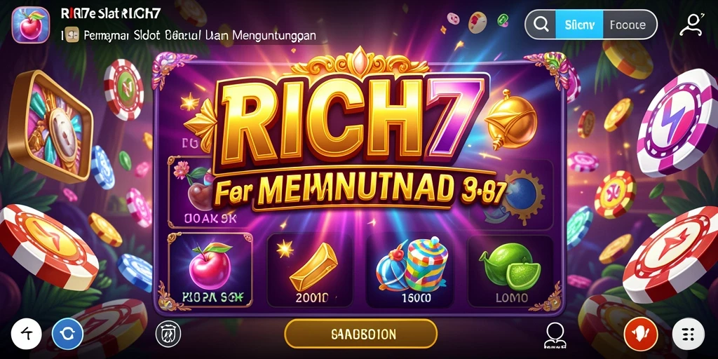 Tampilan gameplay Slot RICH7 yang seru dan penuh warna.